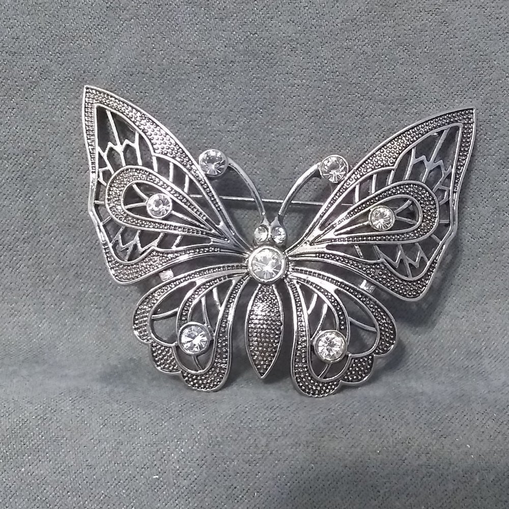 Silver Butterfly Brooch